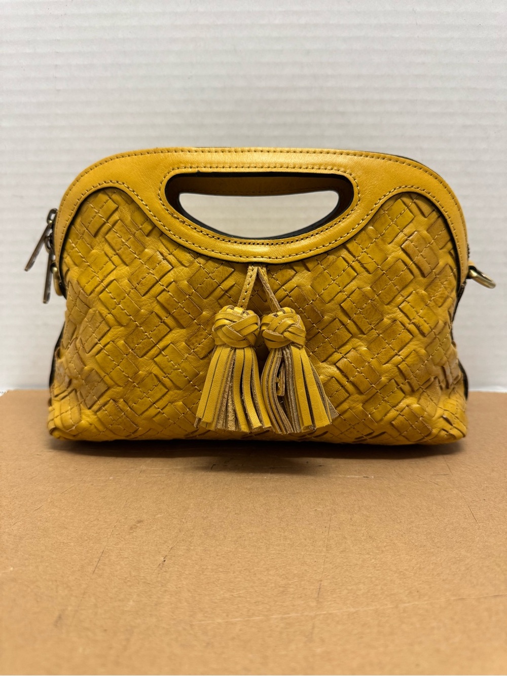 Patricia Nash Sora Braided Stitch Leather Cutout Satchel